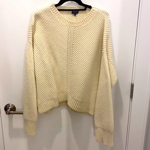Cream Splendid Oversized Crop Sweater